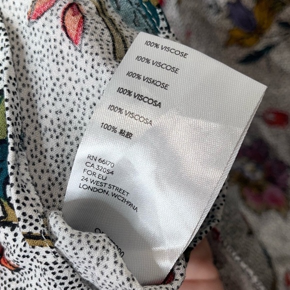 MAEVE x ANTHROPOLOGIE Janie Floral Flounced Long Sleeve Peasant Top Size 0/XS - Picture 8 of 9